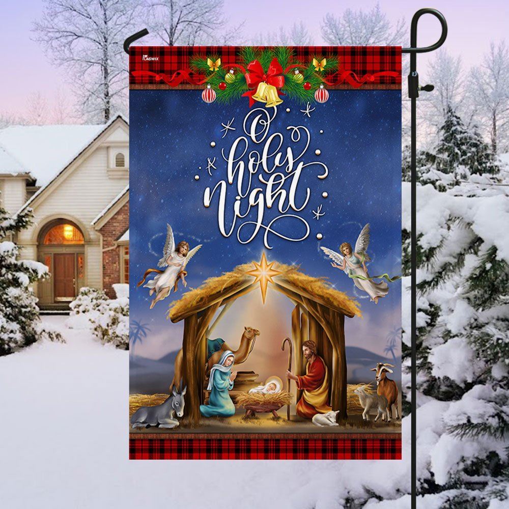 Christmas Flag Nativity Scene O Holy Night Child Is Born Flag, Christian Christmas House Flag, Christmas Outdoor Decor Ideas