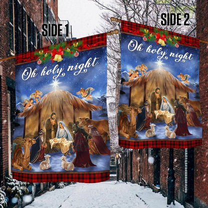 Christmas Flag Oh Holy Night Jesus Was Born Flag, Christian Christmas House Flag, Christmas Outdoor Decor Ideas