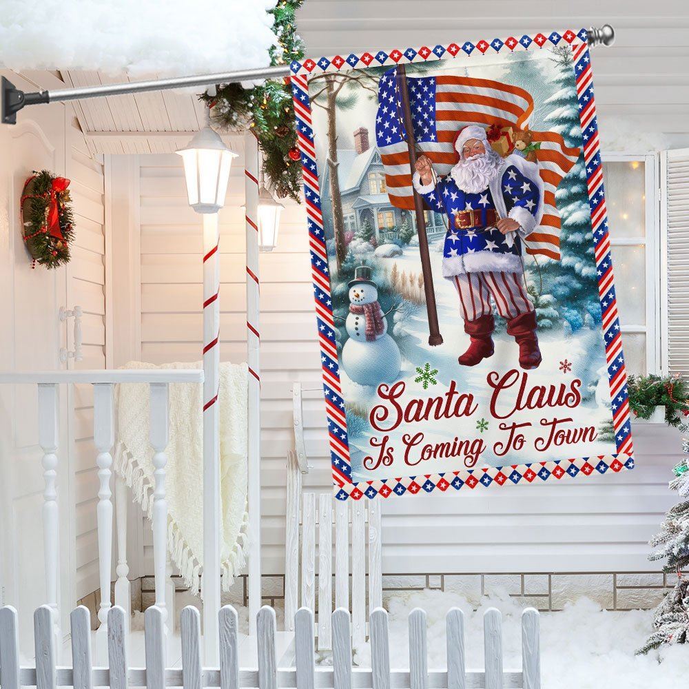 Christmas Flag Santa Claus Is Coming To Town Flag, Christmas Garden Flag, Home Decor Accessories, Christmas Outdoor Decor Ideas