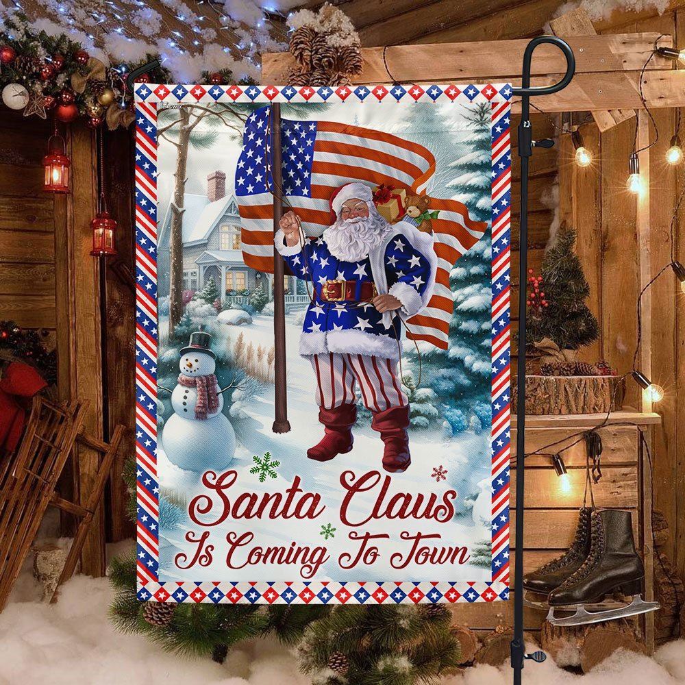 Christmas Flag Santa Claus Is Coming To Town Flag, Christmas Garden Flag, Home Decor Accessories, Christmas Outdoor Decor Ideas