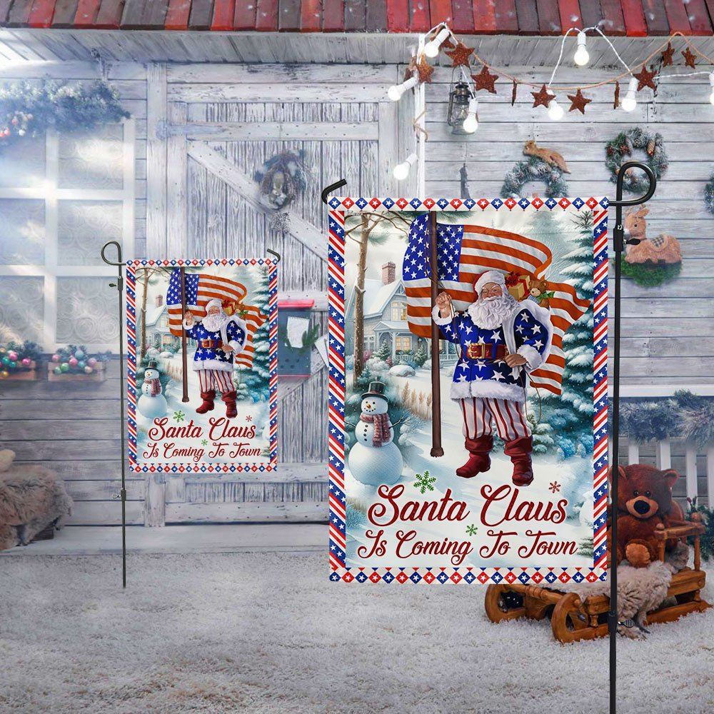 Christmas Flag Santa Claus Is Coming To Town Flag, Christmas Garden Flag, Home Decor Accessories, Christmas Outdoor Decor Ideas