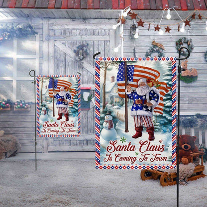Christmas Flag Santa Claus Is Coming To Town Flag, Christmas Garden Flag, Home Decor Accessories, Christmas Outdoor Decor Ideas