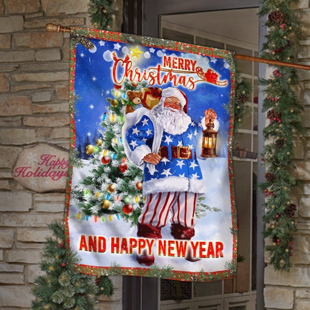 Christmas Flag Santa Merry Christmas And Happy New Year Flag, Christmas Garden Flag, Home Decor Accessories, Christmas Outdoor Decor Ideas