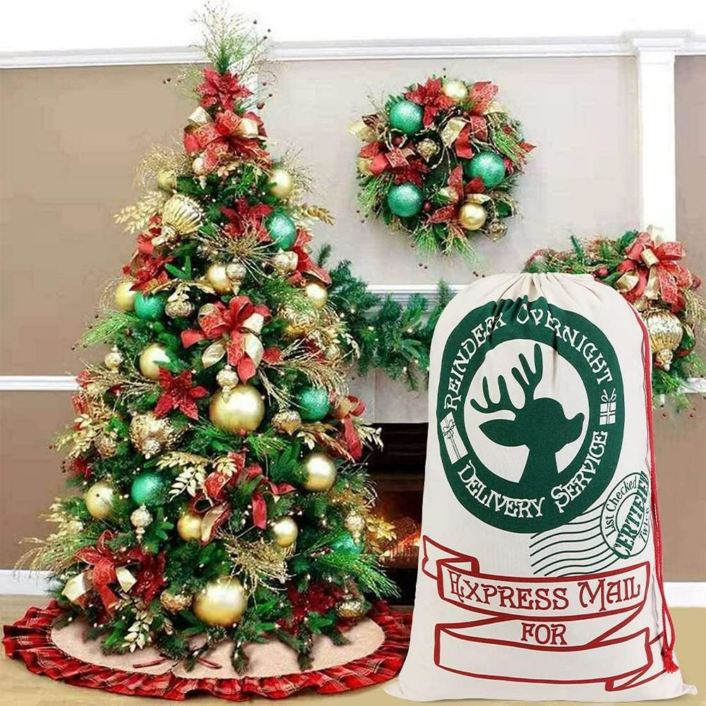 Christmas Green Reindeer Christmas Sack, Gift For Chidren, Christmas Bag Gift, Christmas Gift 2023