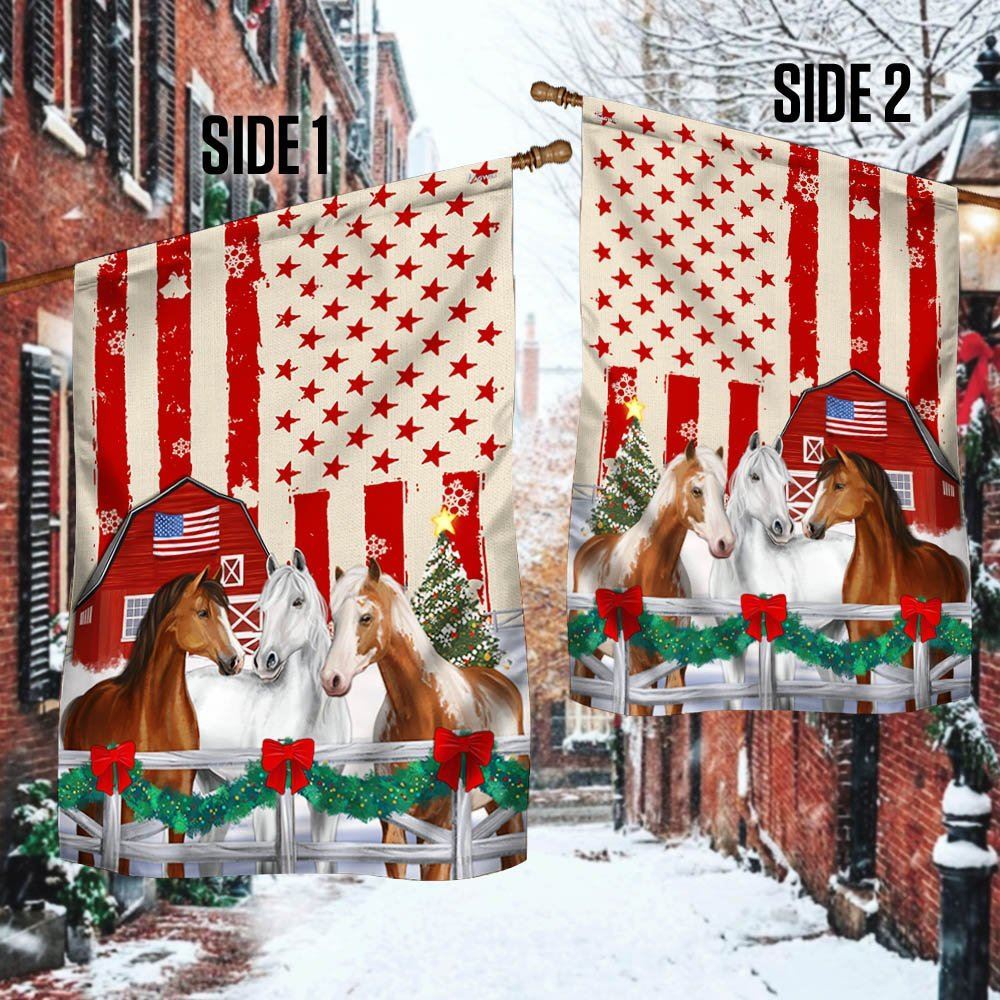 Christmas Horses American Flag, Christmas Garden Flag, Home Decor Accessories, Christmas Outdoor Decor Ideas