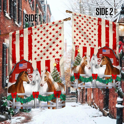 Christmas Horses American Flag, Christmas Garden Flag, Home Decor Accessories, Christmas Outdoor Decor Ideas