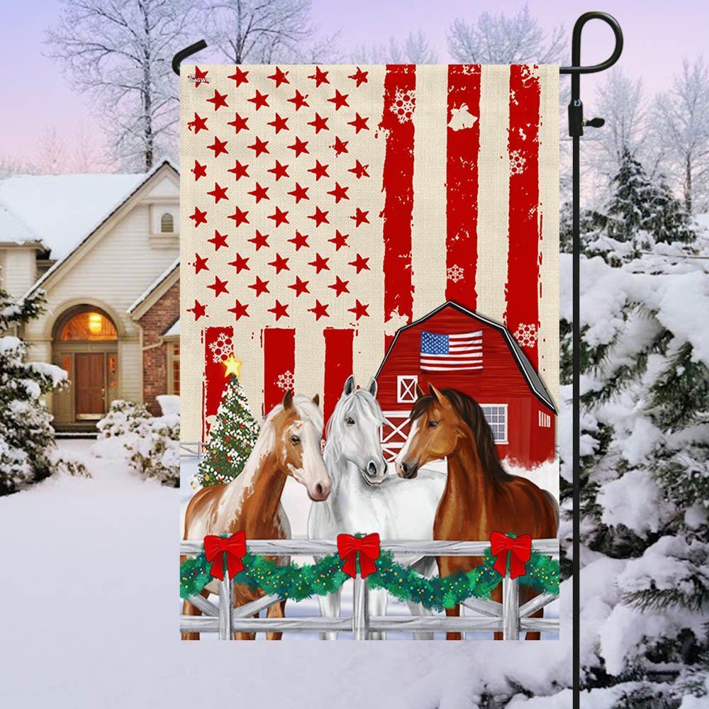Christmas Horses American Flag, Christmas Garden Flag, Home Decor Accessories, Christmas Outdoor Decor Ideas