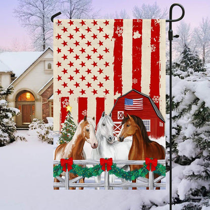 Christmas Horses American Flag, Christmas Garden Flag, Home Decor Accessories, Christmas Outdoor Decor Ideas