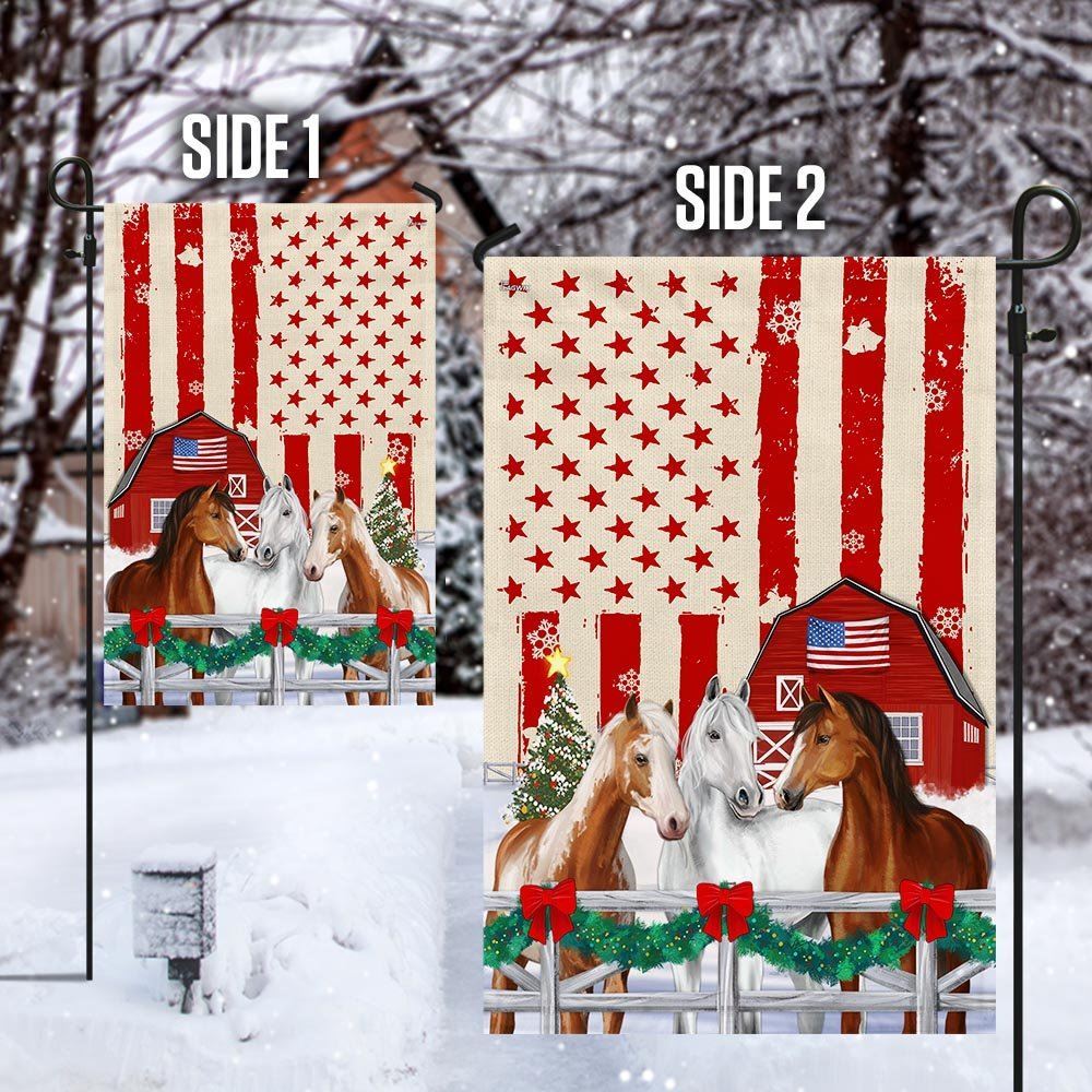 Christmas Horses American Flag, Christmas Garden Flag, Home Decor Accessories, Christmas Outdoor Decor Ideas