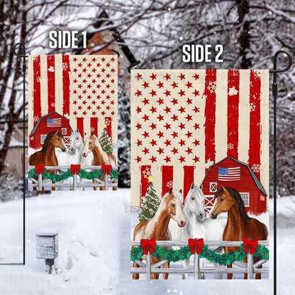Christmas Horses American Flag, Christmas Garden Flag, Home Decor Accessories, Christmas Outdoor Decor Ideas