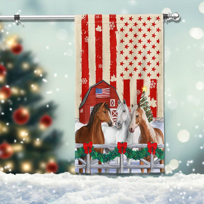 Christmas Horses American Flag, Christmas Garden Flag, Home Decor Accessories, Christmas Outdoor Decor Ideas