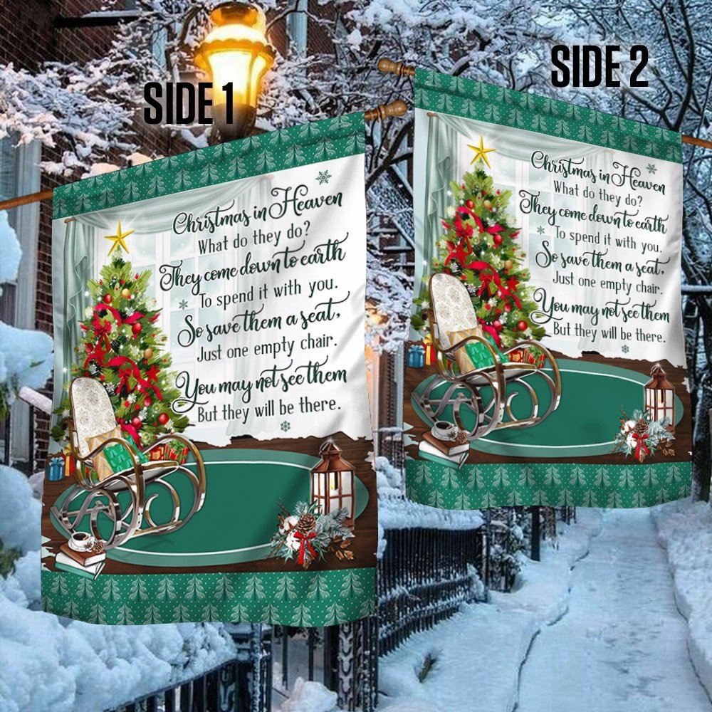 Christmas In Heaven Flag Christmas Memorial Flag, Christmas Garden Flag, Home Decor Accessories, Christmas Outdoor Decor Ideas