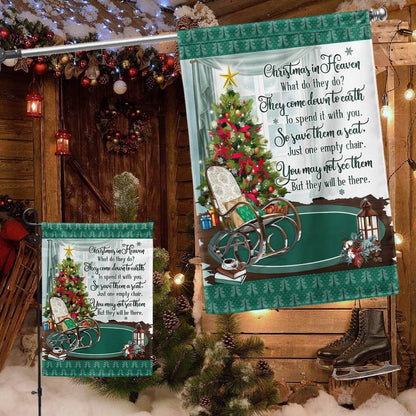 Christmas In Heaven Flag Christmas Memorial Flag, Christmas Garden Flag, Home Decor Accessories, Christmas Outdoor Decor Ideas