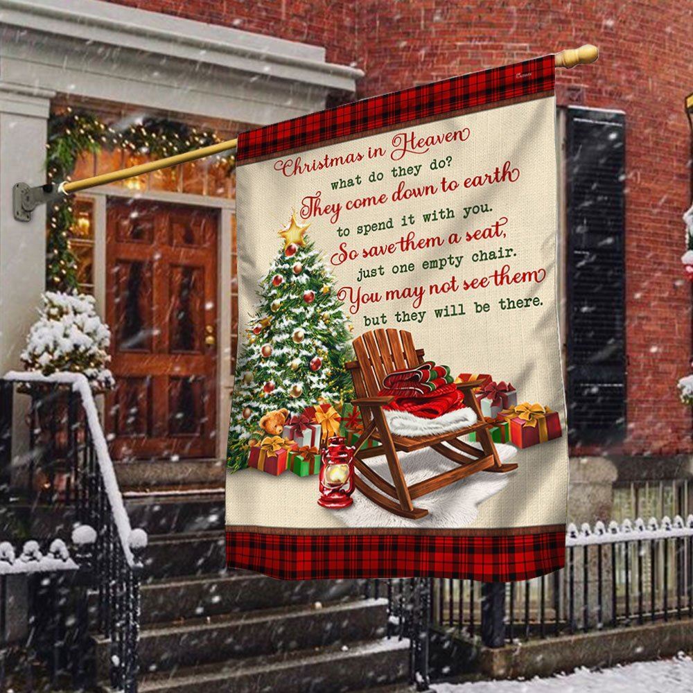 Christmas In Heaven Flag Memorial Gift Flag, Christmas Garden Flag, Home Decor Accessories, Christmas Outdoor Decor Ideas