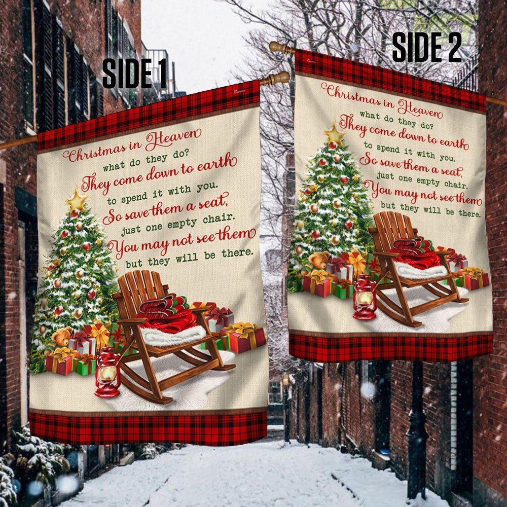 Christmas In Heaven Flag Memorial Gift Flag, Christmas Garden Flag, Home Decor Accessories, Christmas Outdoor Decor Ideas