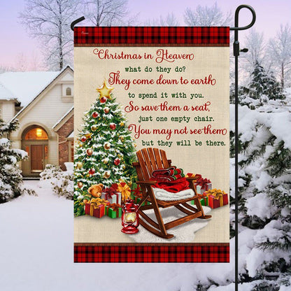 Christmas In Heaven Flag Memorial Gift Flag, Christmas Garden Flag, Home Decor Accessories, Christmas Outdoor Decor Ideas