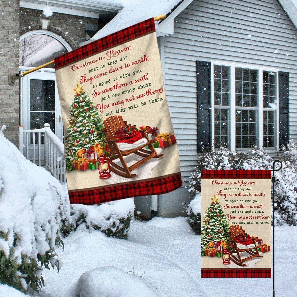 Christmas In Heaven Flag Memorial Gift Flag, Christmas Garden Flag, Home Decor Accessories, Christmas Outdoor Decor Ideas