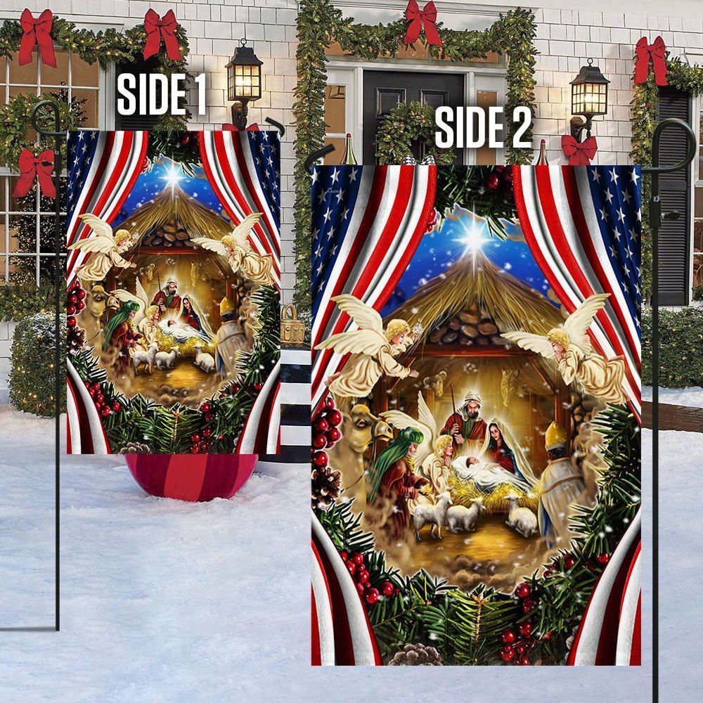 Christmas Is All About Jesus Flag, Nativity Of Jesus Christmas American Flag, Christian Christmas House Flag, Christmas Outdoor Decor Ideas