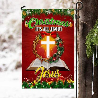 Christmas It's All About Jesus Flag, Christian Christmas House Flag, Christmas Outdoor Decor Ideas