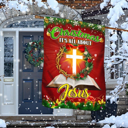 Christmas It's All About Jesus Flag, Christian Christmas House Flag, Christmas Outdoor Decor Ideas