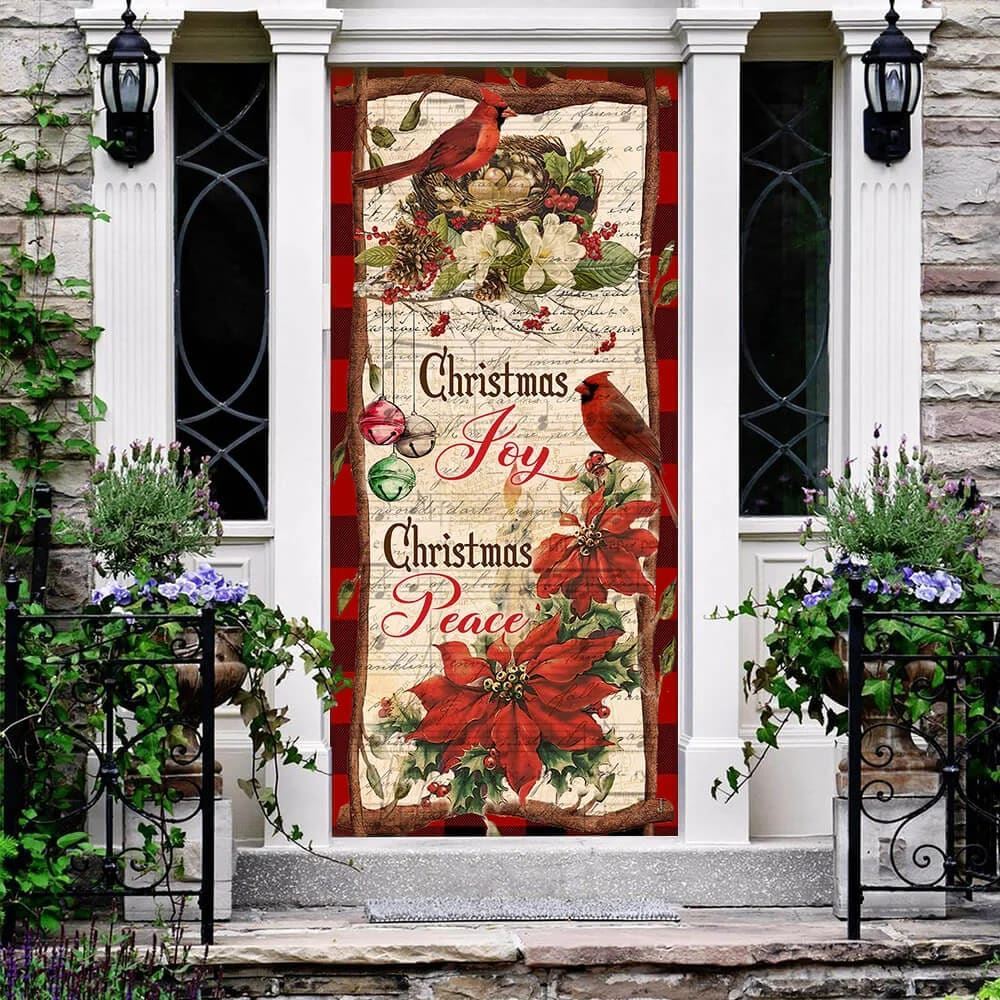 Christmas Joy Christmas Peace Door Cover, Door Christmas Cover, Christmas Door Knob Covers, Christmas Outdoor Decoration