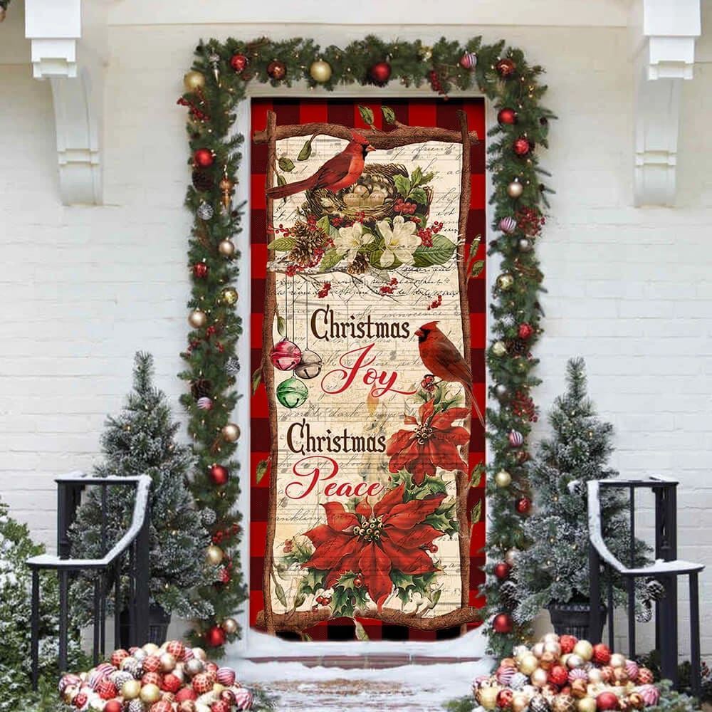 Christmas Joy Christmas Peace Door Cover, Door Christmas Cover, Christmas Door Knob Covers, Christmas Outdoor Decoration