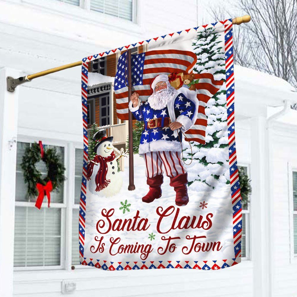 Christmas Joy Flag Santa Claus Is Coming To Town Flag, Christmas Garden Flag, Home Decor Accessories, Christmas Outdoor Decor Ideas