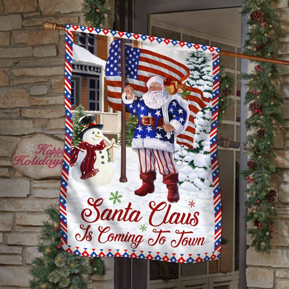 Christmas Joy Flag Santa Claus Is Coming To Town Flag, Christmas Garden Flag, Home Decor Accessories, Christmas Outdoor Decor Ideas