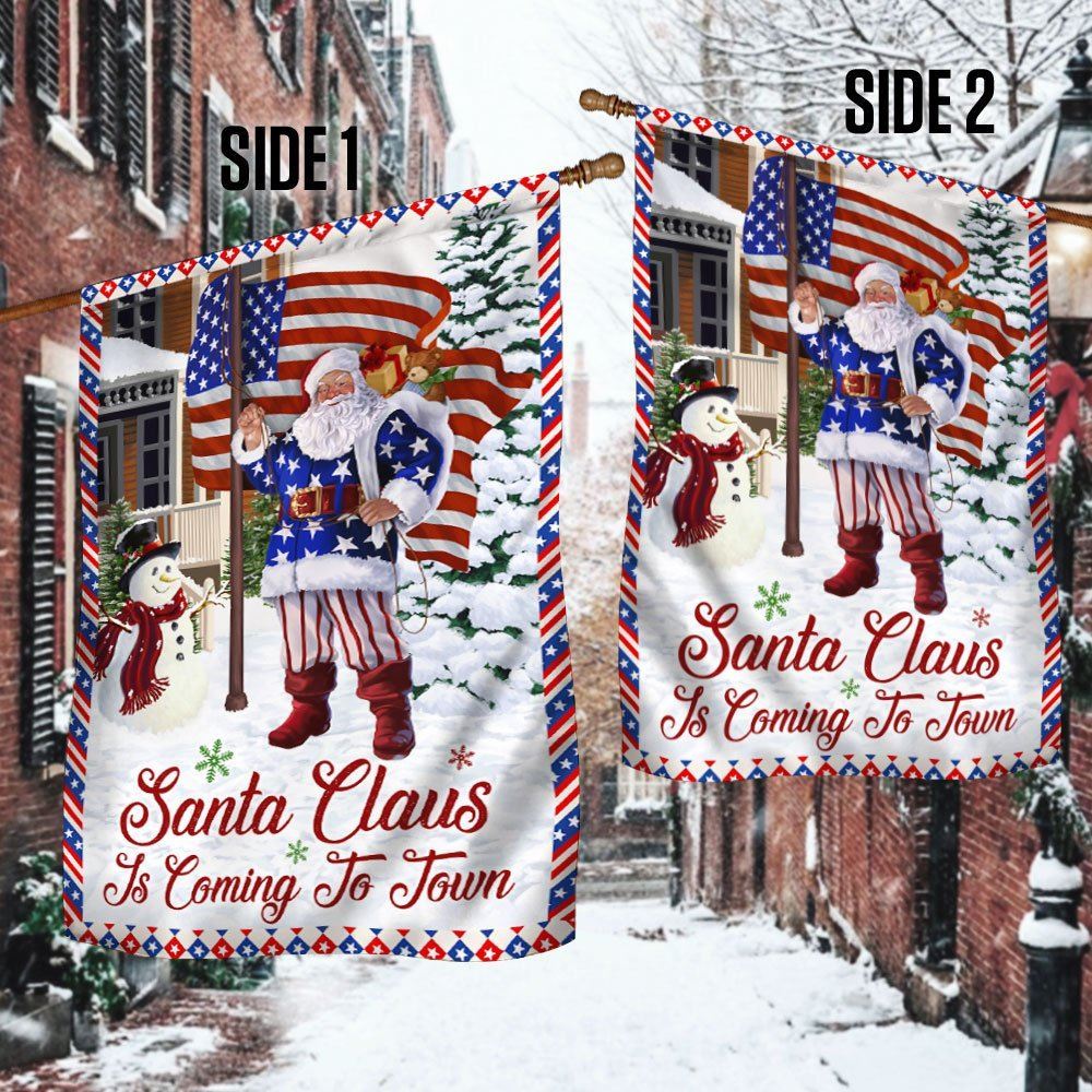 Christmas Joy Flag Santa Claus Is Coming To Town Flag, Christmas Garden Flag, Home Decor Accessories, Christmas Outdoor Decor Ideas