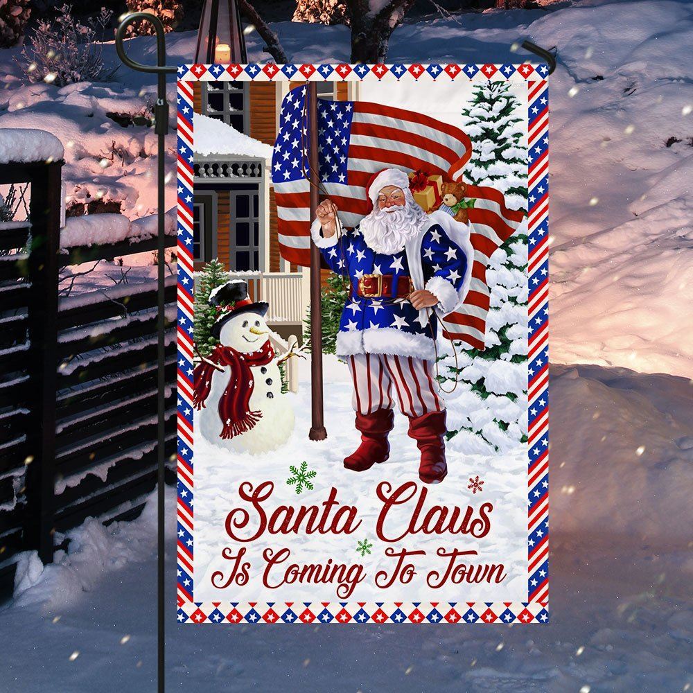 Christmas Joy Flag Santa Claus Is Coming To Town Flag, Christmas Garden Flag, Home Decor Accessories, Christmas Outdoor Decor Ideas