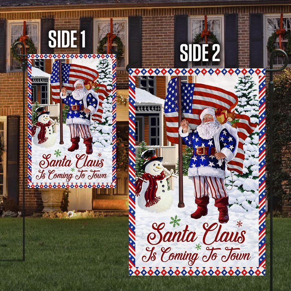 Christmas Joy Flag Santa Claus Is Coming To Town Flag, Christmas Garden Flag, Home Decor Accessories, Christmas Outdoor Decor Ideas
