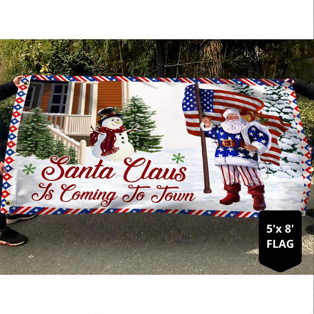 Christmas Joy Grommet Flag Santa Claus Is Coming To Town Flag, Christmas Garden Flag, Home Decor Accessories, Christmas Outdoor Decor Ideas