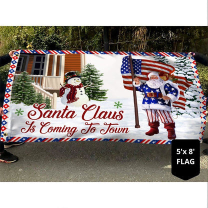 Christmas Joy Grommet Flag Santa Claus Is Coming To Town Flag, Christmas Garden Flag, Home Decor Accessories, Christmas Outdoor Decor Ideas