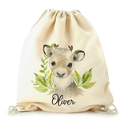 Christmas Reindeer Deer Green Leaves Christmas Sack, Gift For Chidren, Christmas Bag Gift, Christmas Gift 2023