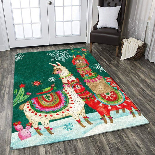 Christmas Rug, Alpaca Christmas Limited Edition RugChristmas Floor Mat, Livinng Room Decor Rug, Christmas Home Decor