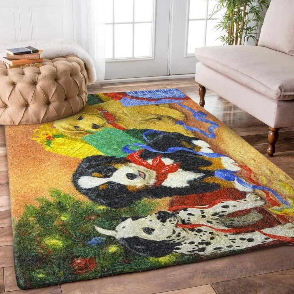 Christmas Rug, Bell Jubilee With Christmas Dog Limited Edition RugChristmas Floor Mat, Livinng Room Decor Rug, Christmas Home Decor