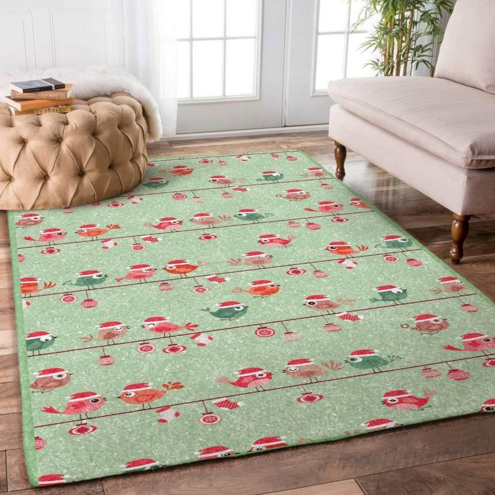 Christmas Rug, Birds Christmas Limited Edition RugChristmas Floor Mat, Livinng Room Decor Rug, Christmas Home Decor