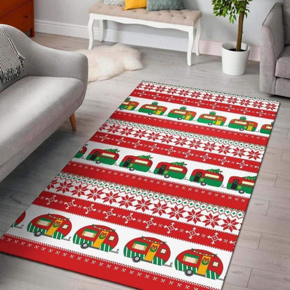 Christmas Rug, Camper Camping Ugly Christmas Design Limited Edition RugChristmas Floor Mat, Livinng Room Decor Rug, Christmas Home Decor