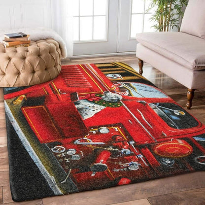 Christmas Rug, Car Christmas Dog Limited Edition RugChristmas Floor Mat, Livinng Room Decor Rug, Christmas Home Decor
