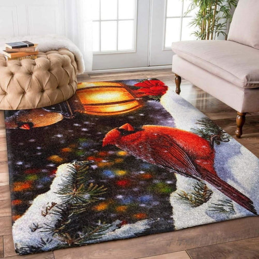 Christmas Rug, Cardinal Christmas Limited Edition RugChristmas Floor Mat, Livinng Room Decor Rug, Christmas Home Decor