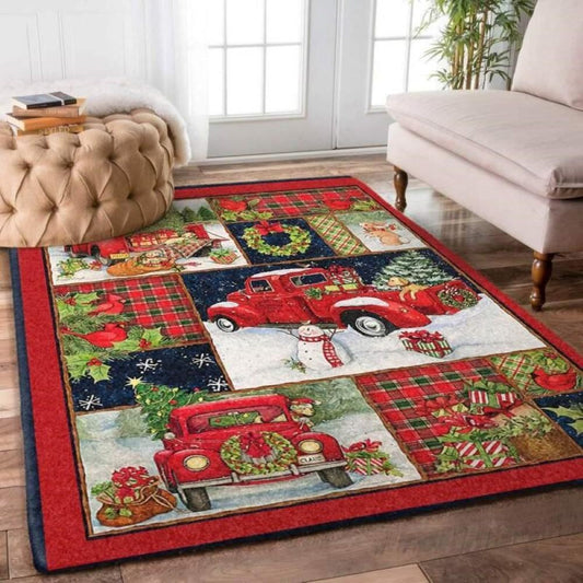 Christmas Rug, Celestial Snowflakes With Christmas Limited Edition RugChristmas Floor Mat, Livinng Room Decor Rug, Christmas Home Decor