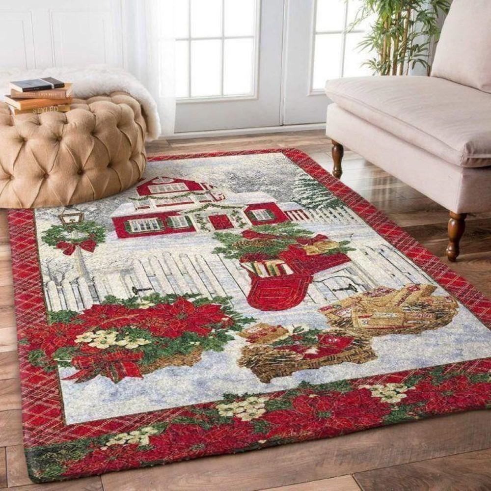 Christmas Rug, Cherished Snowflake Chronicles With Christmas Limited Edition RugChristmas Floor Mat, Livinng Room Decor Rug, Christmas Home Decor