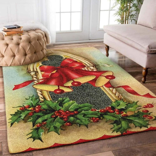 Christmas Rug, Christmas Bells Limited Edition RugChristmas Floor Mat, Livinng Room Decor Rug, Christmas Home Decor