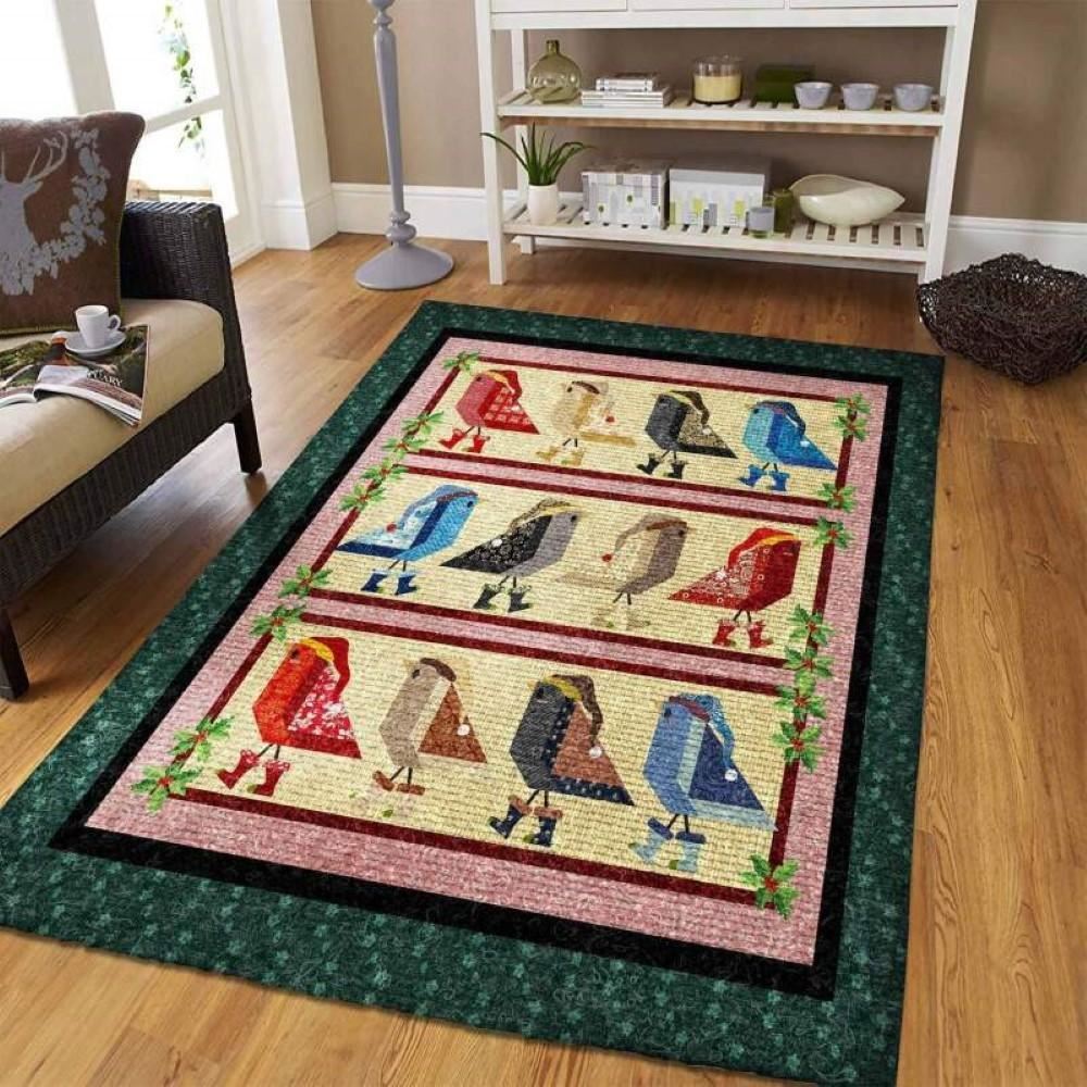 Christmas Rug, Christmas Bird Limited Edition RugChristmas Floor Mat, Livinng Room Decor Rug, Christmas Home Decor