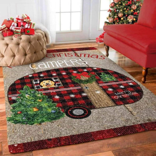 Christmas Rug, Christmas Campers Limited Edition RugChristmas Floor Mat, Livinng Room Decor Rug, Christmas Home Decor