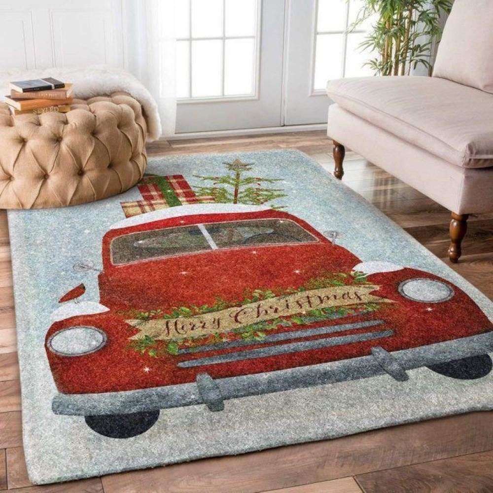 Christmas Rug, Christmas Car Limited Edition RugChristmas Floor Mat, Livinng Room Decor Rug, Christmas Home Decor