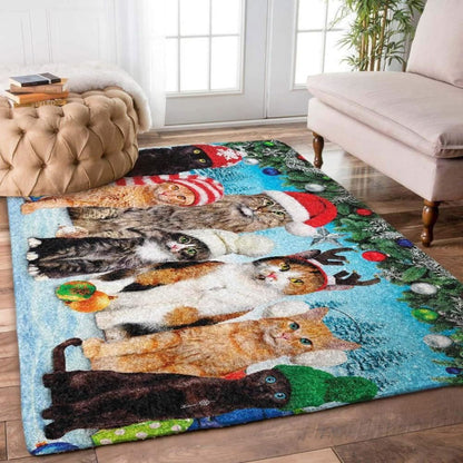 Christmas Rug, Christmas Cats Limited Edition RugChristmas Floor Mat, Livinng Room Decor Rug, Christmas Home Decor