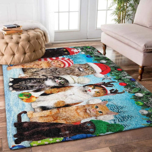 Christmas Rug, Christmas Cats Limited Edition RugChristmas Floor Mat, Livinng Room Decor Rug, Christmas Home Decor