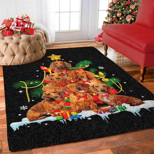 Christmas Rug, Christmas Dachshund Limited Edition RugChristmas Floor Mat, Livinng Room Decor Rug, Christmas Home Decor