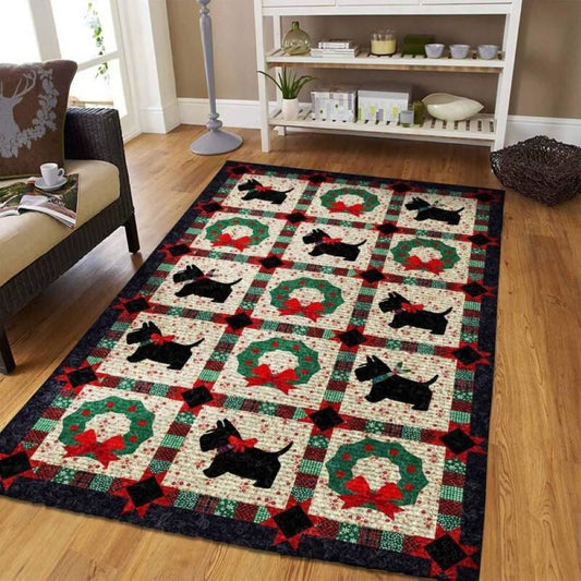 Christmas Rug, Christmas Dog Limited Edition RugChristmas Floor Mat, Livinng Room Decor Rug, Christmas Home Decor